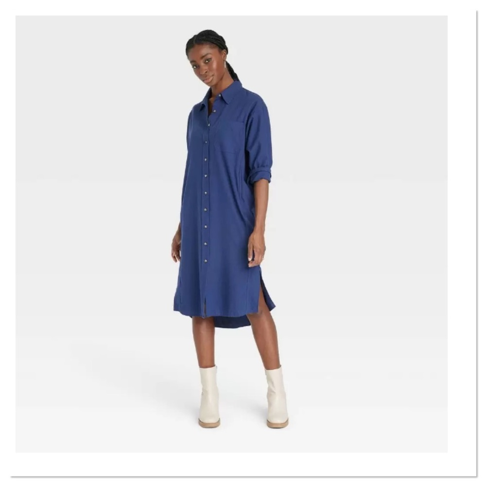 Women’s Long Sleeve Button Down Shirtdress Universal Thread